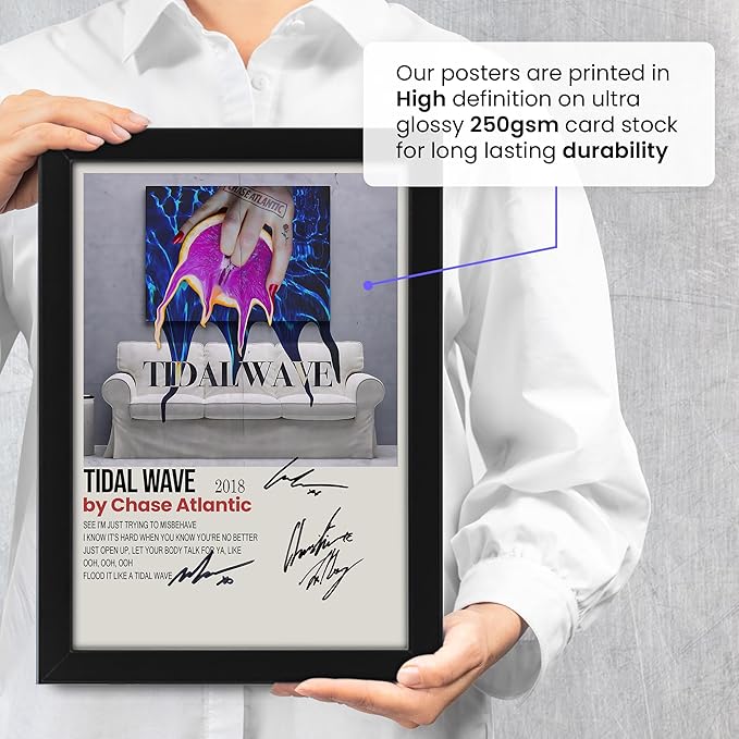 AllStarMedia Tidal Wave Song by Chase Atlantic Signed Poster – Limited Edition Autographed Collectible for Fans – Premium Music Merchandise Gift