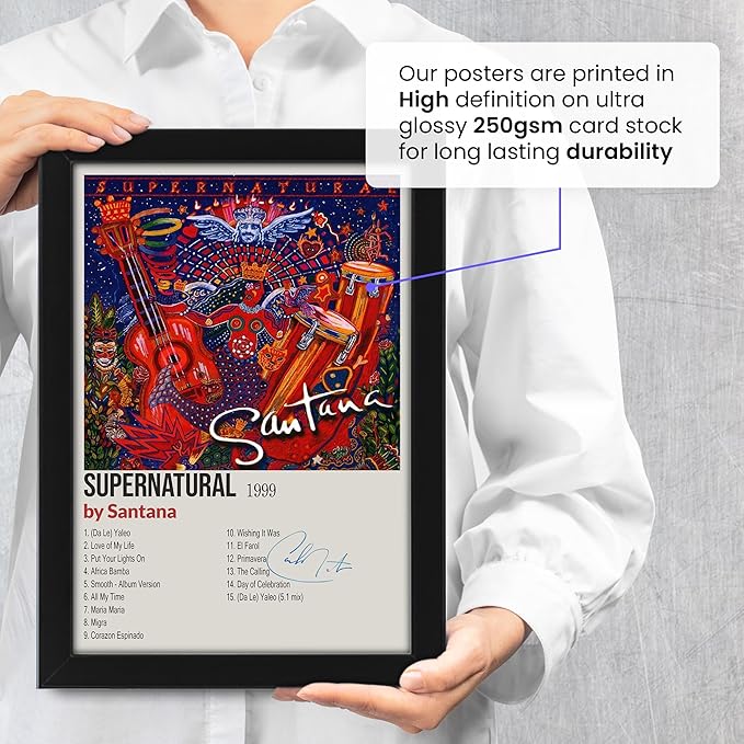 Santana - Supernatural Album Signed Poster Print- Limited Edition Autograph Fan Gift – Collectible Memorabilia Merchandise