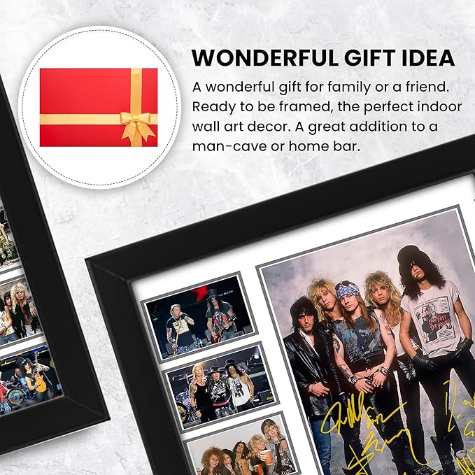 AllStarMedia Guns N Roses Musical Band Signed Print Poster, Limited Edition Music Memorabilia, Gift for Fans, Collage Artwork