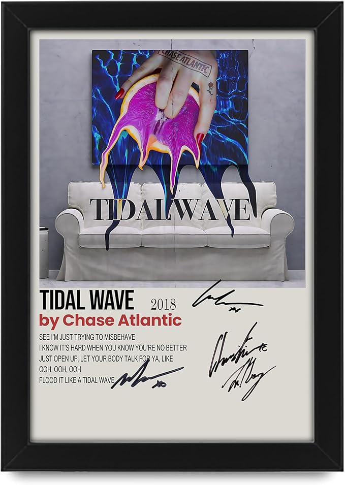 AllStarMedia Tidal Wave Song by Chase Atlantic Signed Poster – Limited Edition Autographed Collectible for Fans – Premium Music Merchandise Gift