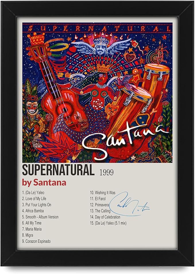 Santana - Supernatural Album Signed Poster Print- Limited Edition Autograph Fan Gift – Collectible Memorabilia Merchandise