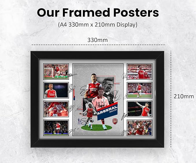 Arsenal FC 2024-25 Team Merchandise Signed Poster Print- Limited Edition Autograph Football Fan Gift – Collectible Memorabilia, Premier League Season