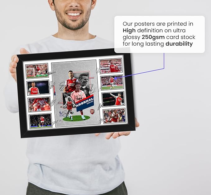 Arsenal FC 2024-25 Team Merchandise Signed Poster Print- Limited Edition Autograph Football Fan Gift – Collectible Memorabilia, Premier League Season