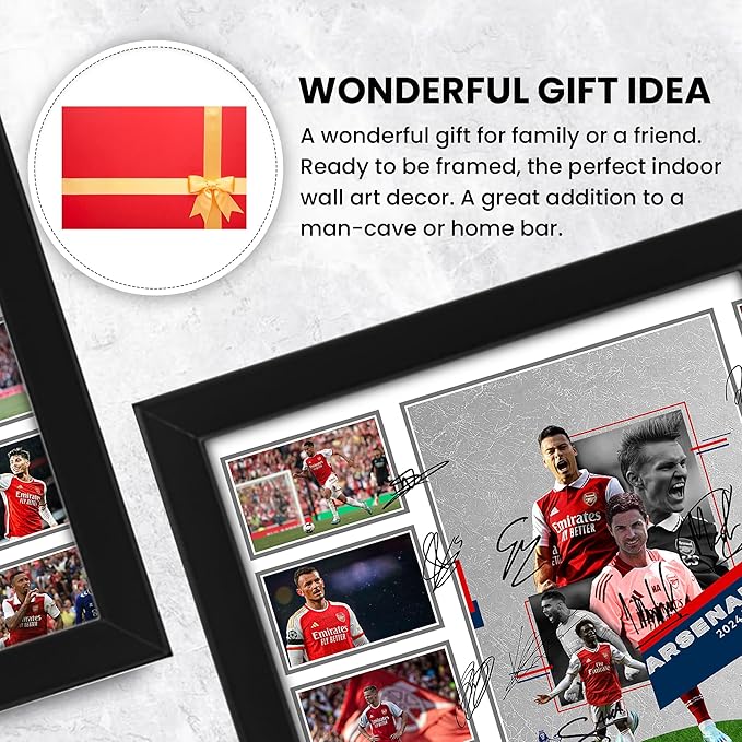 Arsenal FC 2024-25 Team Merchandise Signed Poster Print- Limited Edition Autograph Football Fan Gift – Collectible Memorabilia, Premier League Season