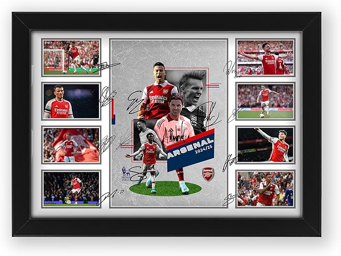 Arsenal FC 2024-25 Team Merchandise Signed Poster Print- Limited Edition Autograph Football Fan Gift – Collectible Memorabilia, Premier League Season