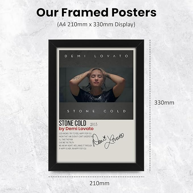 Demi Lovato Stone Cold Song Signed Poster – Limited Edition Autographed Collectible for Fans – Premium Music Memorabilia