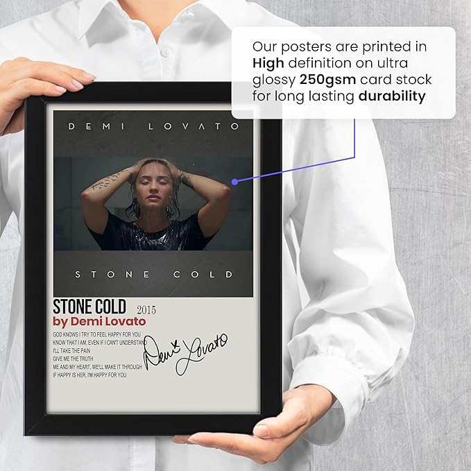 Demi Lovato Stone Cold Song Signed Poster – Limited Edition Autographed Collectible for Fans – Premium Music Memorabilia