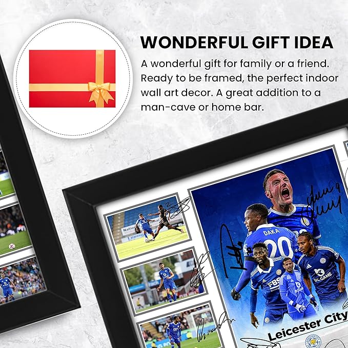 Leicester City FC 2024-25 Team Merchandise Signed Poster Print- Limited Edition Autograph Football Fan Gift – Collectible Memorabilia, Premier League Season