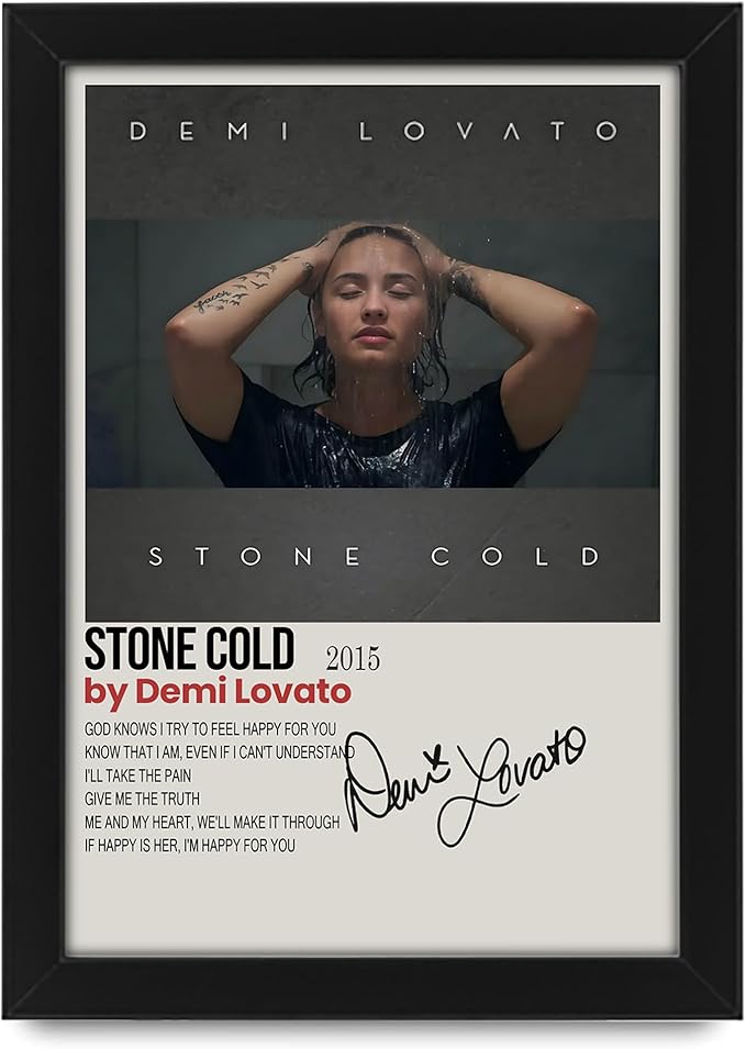 Demi Lovato Stone Cold Song Signed Poster – Limited Edition Autographed Collectible for Fans – Premium Music Memorabilia