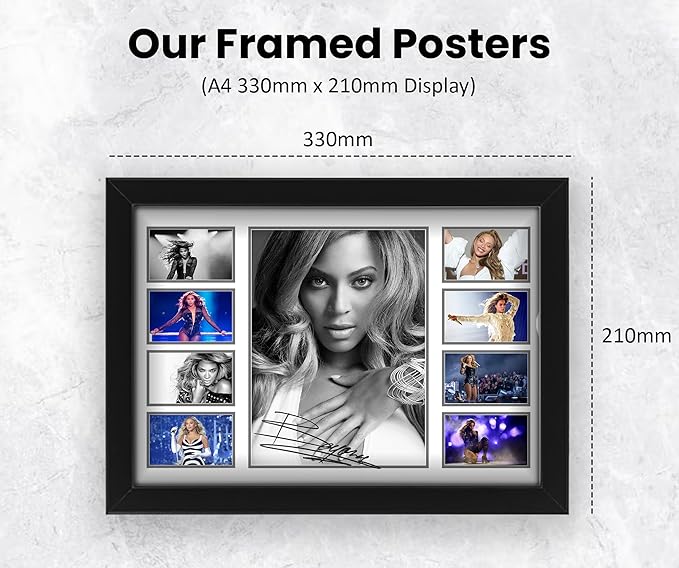 Beyonce Signed Poster Print - Limited Edition Autograph Fan Gift | Collectible Memorabilia Merchandise Framed Wall Art | for Beyonce Fans | Exclusive Music Memorabilia