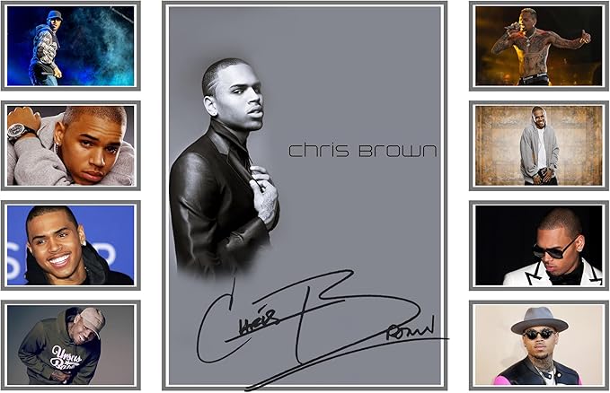 AllStarMedia Chris Brown Memorabilia - Iconic Merchandise Collectible | Autographed Signed Poster for Fans