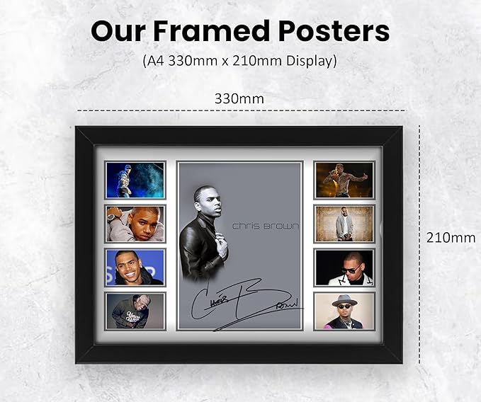 AllStarMedia Chris Brown Memorabilia - Iconic Merchandise Collectible | Autographed Signed Poster for Fans