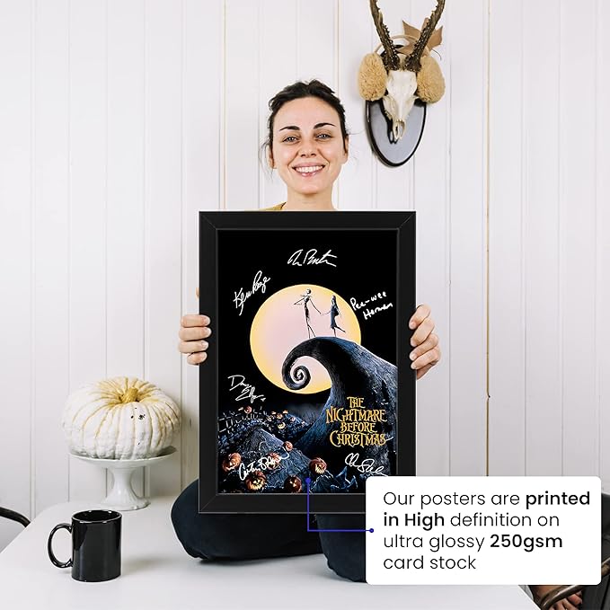 The Nightmare Before Christmas Autographed Poster Print - Limited Edition Collectible Art - Gift for Movie Fans