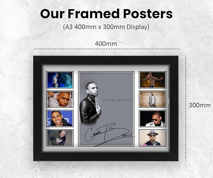 AllStarMedia Chris Brown Memorabilia - Iconic Merchandise Collectible | Autographed Signed Poster for Fans