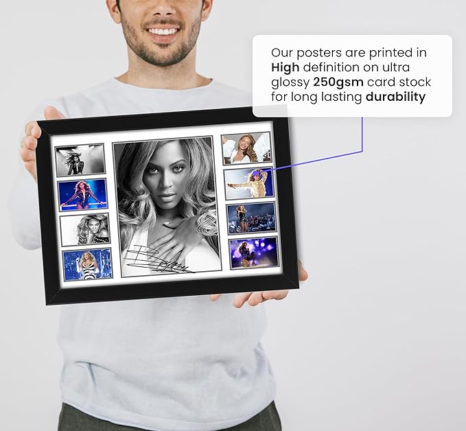 Beyonce Signed Poster Print - Limited Edition Autograph Fan Gift | Collectible Memorabilia Merchandise Framed Wall Art | for Beyonce Fans | Exclusive Music Memorabilia