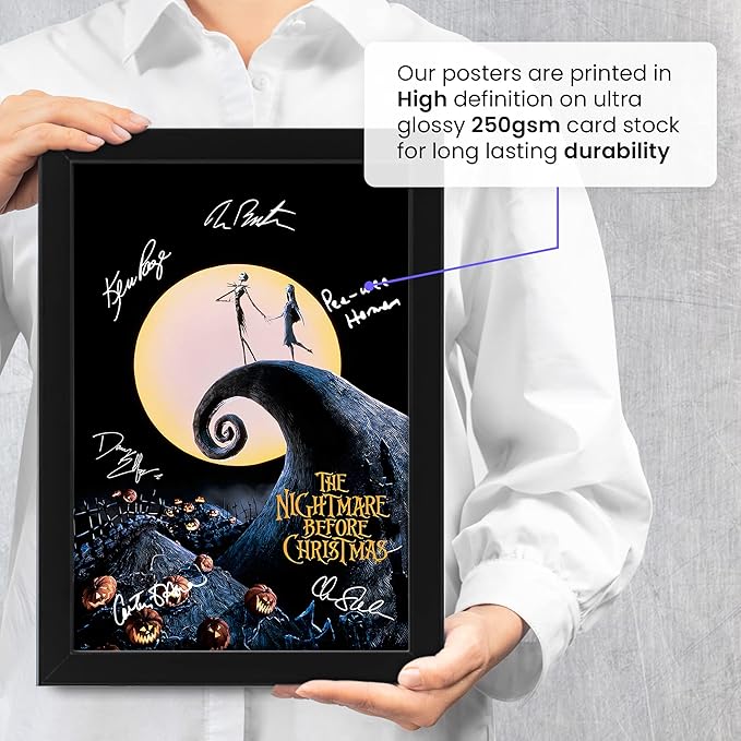 The Nightmare Before Christmas Autographed Poster Print - Limited Edition Collectible Art - Gift for Movie Fans