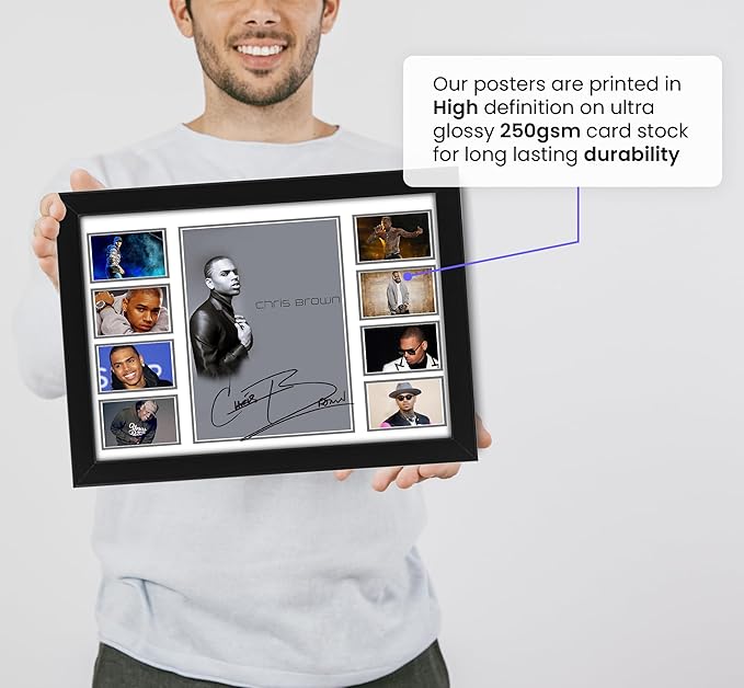 AllStarMedia Chris Brown Memorabilia - Iconic Merchandise Collectible | Autographed Signed Poster for Fans