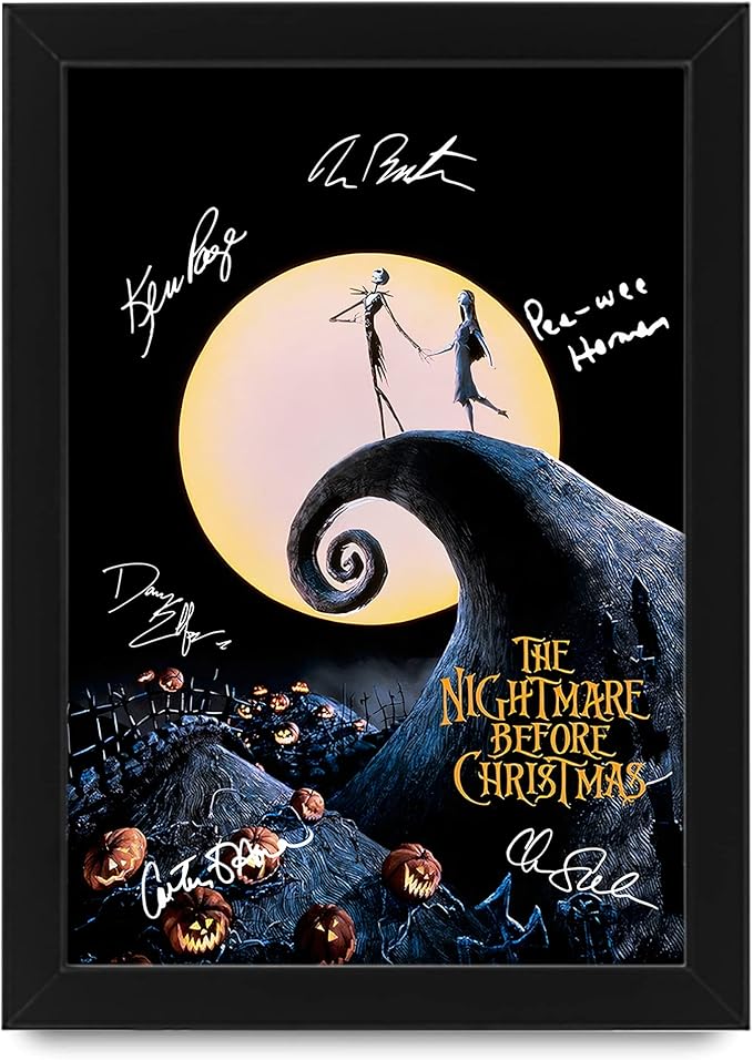 The Nightmare Before Christmas Autographed Poster Print - Limited Edition Collectible Art - Gift for Movie Fans