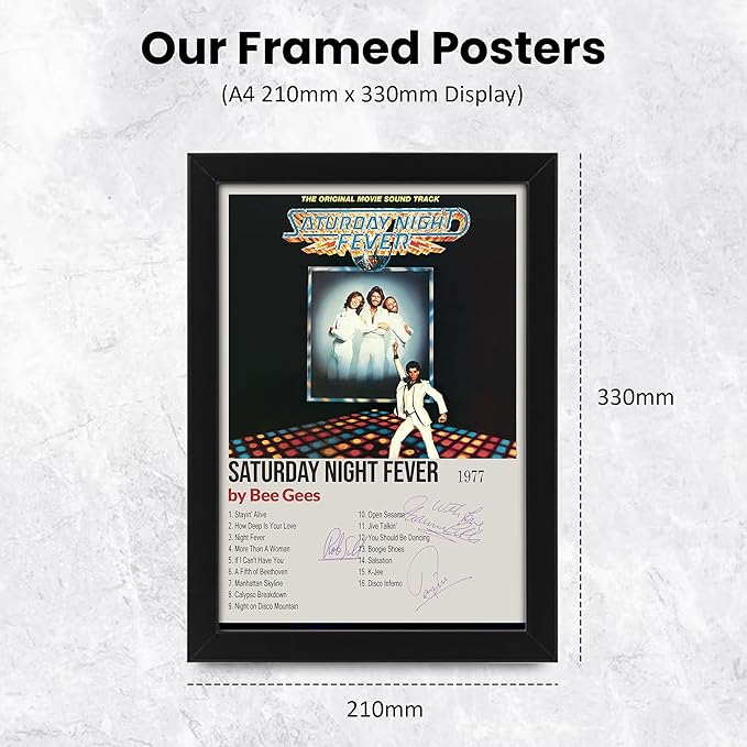 Bee Gees - Saturday Night Fever Signed Poster Print- Limited Edition Autograph Fan Gift – Collectible Memorabilia Merchandise