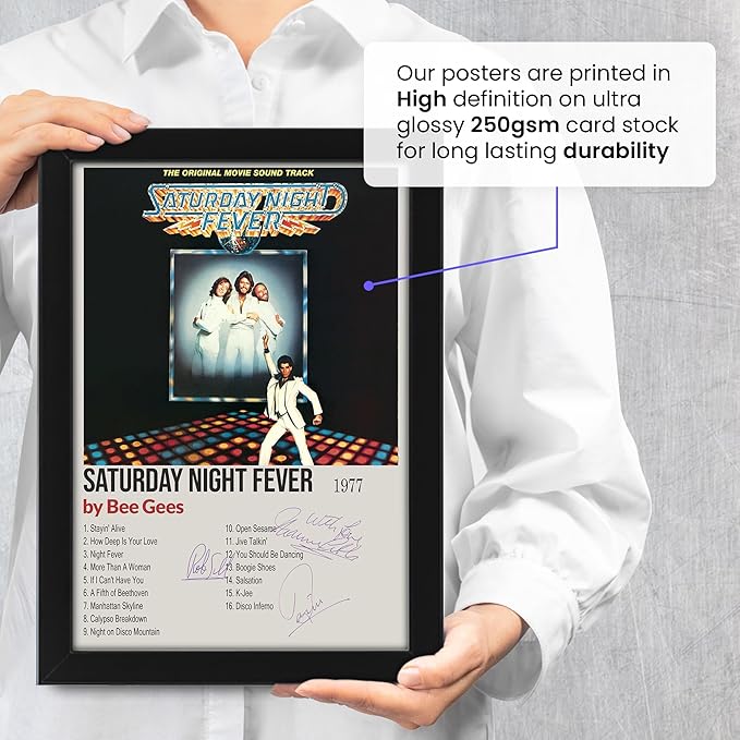 Bee Gees - Saturday Night Fever Signed Poster Print- Limited Edition Autograph Fan Gift – Collectible Memorabilia Merchandise