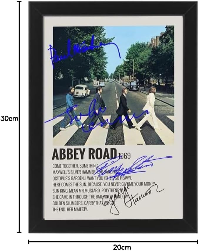 Beatles Abbey Road Poster Autographed Album Cover Signed Poster - Wall Art Print Display, Fan Merchandise Gift, Decor for Studio, Office, Home