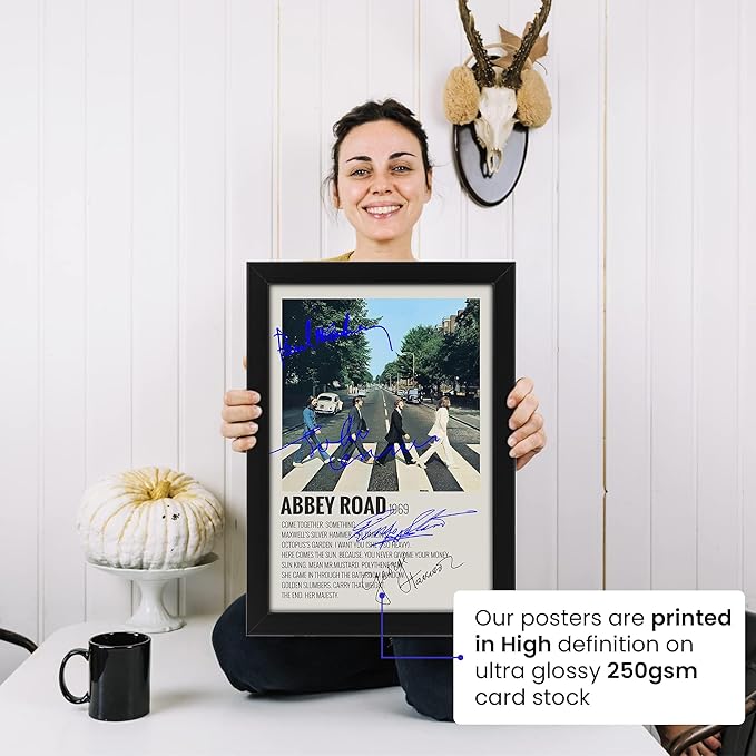 Beatles Abbey Road Poster Autographed Album Cover Signed Poster - Wall Art Print Display, Fan Merchandise Gift, Decor for Studio, Office, Home