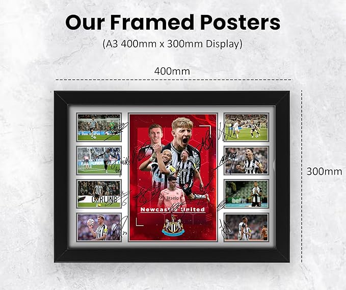Newcastle Unite FC 2024-25 Team Merchandise Signed Poster Print- Limited Edition Autograph Football Fan Gift – Collectible Memorabilia, Premier League Season