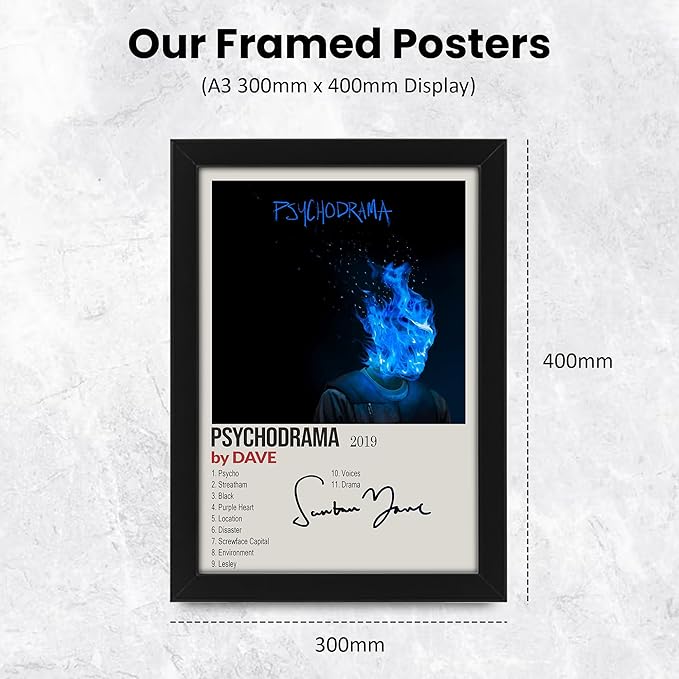 Dave Psychodrama Signed Poster Print- Limited Edition Autograph Fan Gift – Collectible Memorabilia Merchandise