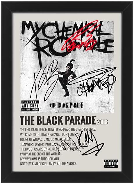 My Chemical Romance The Black Parade Album Cover Signed Poster - Autographed Print Display, Fan Merchandise Gift