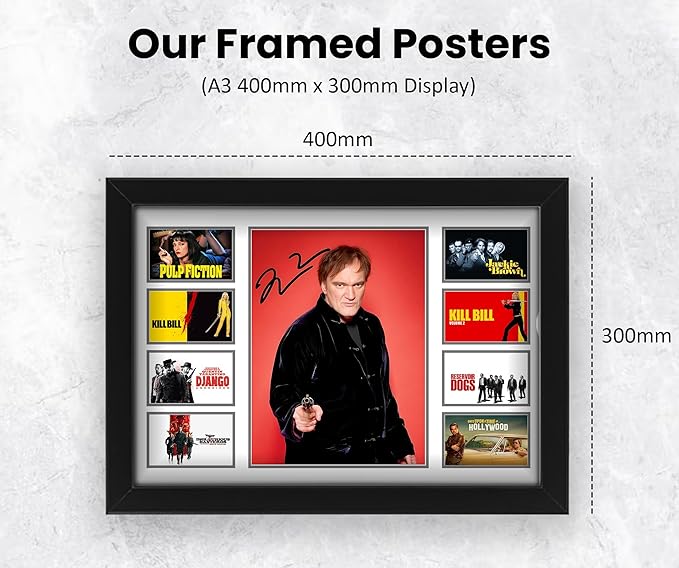 Quentin Tarantino Signed Poster | Limited Edition Memorabilia from Super Hit Movies like Pulp Fiction & Kill Bill | Exclusive Collectible for Film Buffs