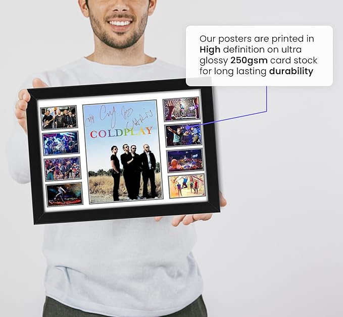 Coldplay Rock Band Signed Poster Print- Limited Edition Autograph Fan Gift – Collectible Memorabilia Merchandise