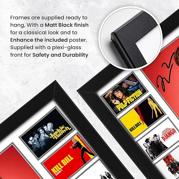 Quentin Tarantino Signed Poster | Limited Edition Memorabilia from Super Hit Movies like Pulp Fiction & Kill Bill | Exclusive Collectible for Film Buffs