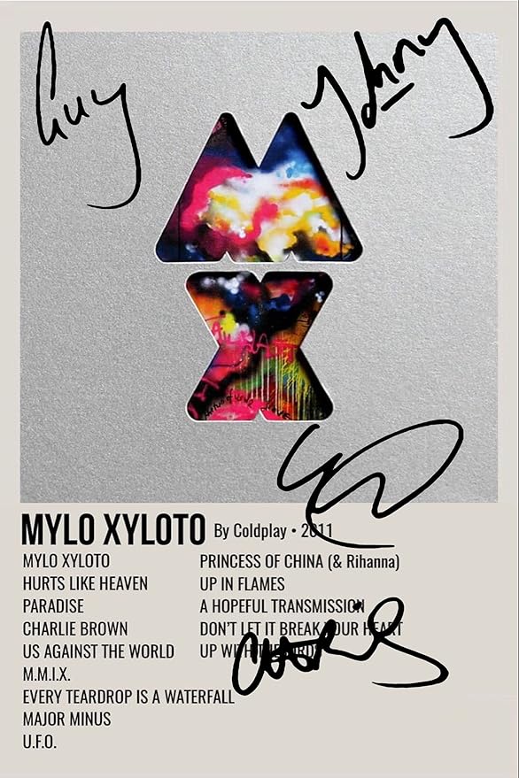 Coldplay MYLO XYLOTO Album Cover Signed Poster - A Unique Gift for the Fan or Collector - Limited Edition Signed Poster Print - Autograph Memorabilia Merchandise