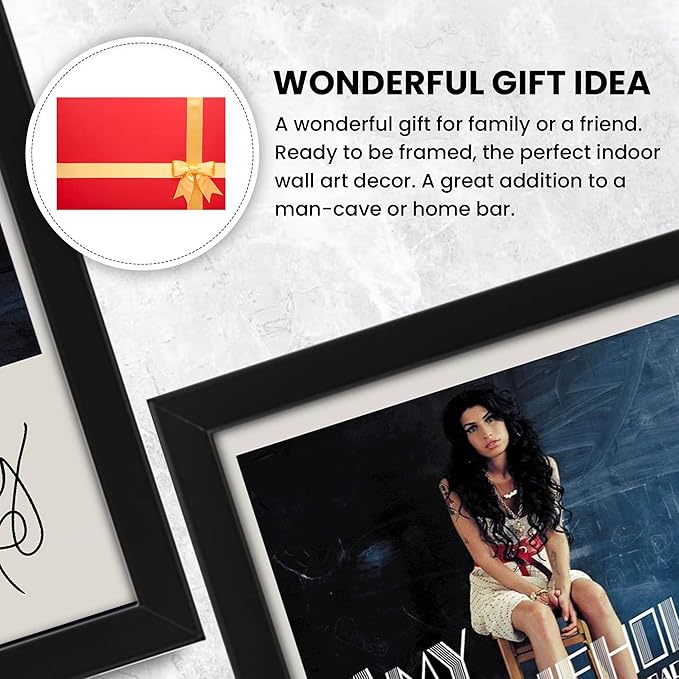 Amy Winehouse Autographed Album Cover Poster Print - Signed Back To Black Music Merchandise For Music Fans Or A Gift For Collectors