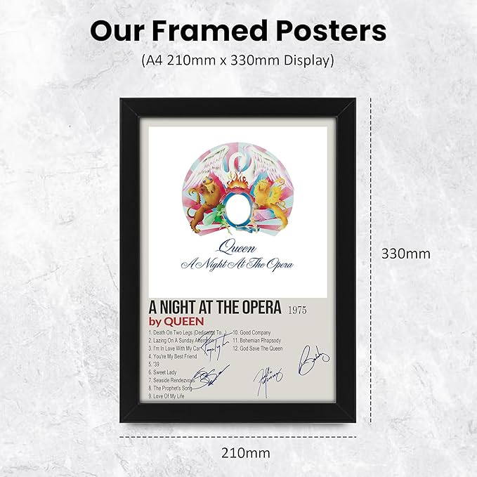 Queen A Night at the Opera Signed Poster Print- Limited Edition Autograph Fan Gift – Collectible Memorabilia Merchandise
