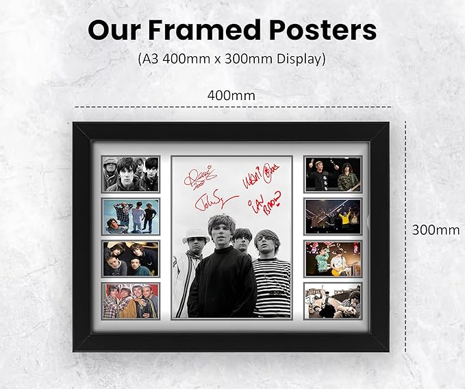 AllStarMedia The Stone Roses Autographed Collage Poster Print - Limited Edition Signed Gift for Fan