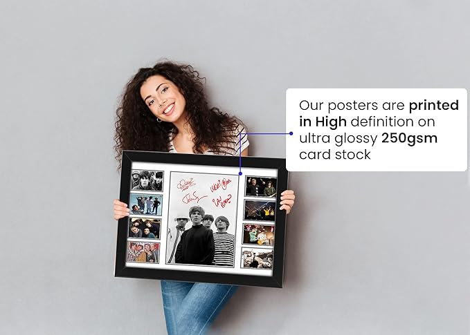 AllStarMedia The Stone Roses Autographed Collage Poster Print - Limited Edition Signed Gift for Fan