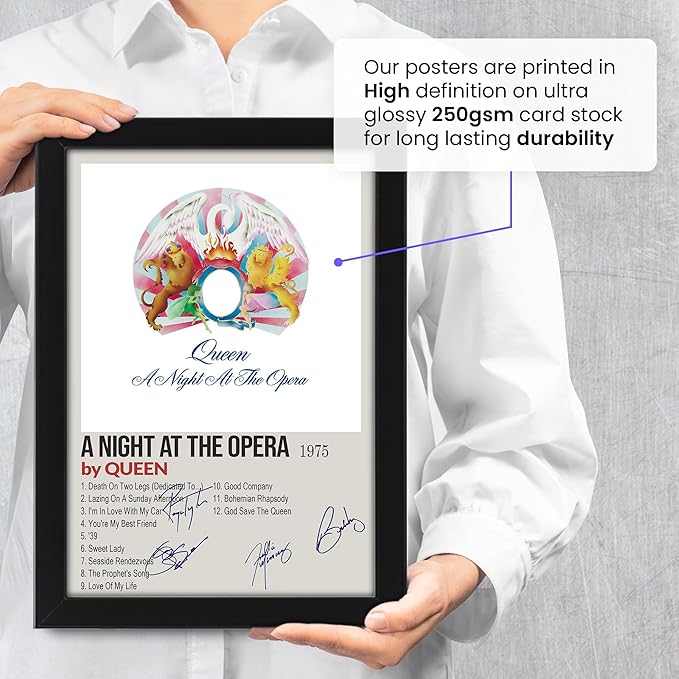 Queen A Night at the Opera Signed Poster Print- Limited Edition Autograph Fan Gift – Collectible Memorabilia Merchandise