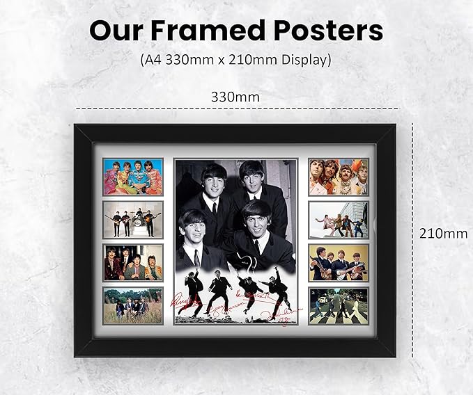 The Beatles Signed Poster Print- Limited Edition Autograph Fan Gift – Collectible Memorabilia Merchandise Autographed by Paul, John, George, & Ringo Starr