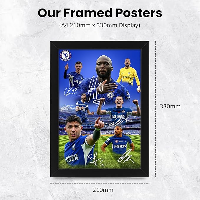 Chelsea Football Club 2024-25 Stars Merchandise Signed Poster Print- Limited Edition Autograph Football Fan Gift – Collectible Memorabilia, Premier League Season