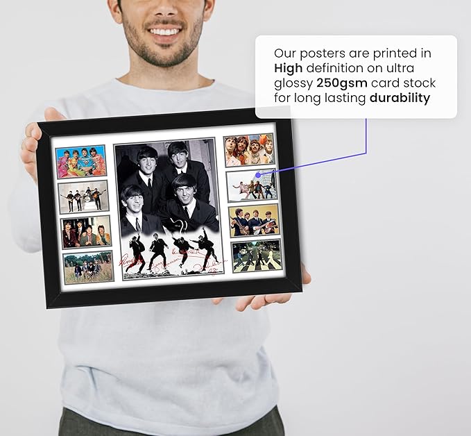 he Beatles Signed Poster Print- Limited Edition Autograph Fan Gift – Collectible Memorabilia Merchandise Autographed by Paul, John, George, & Ringo Starr