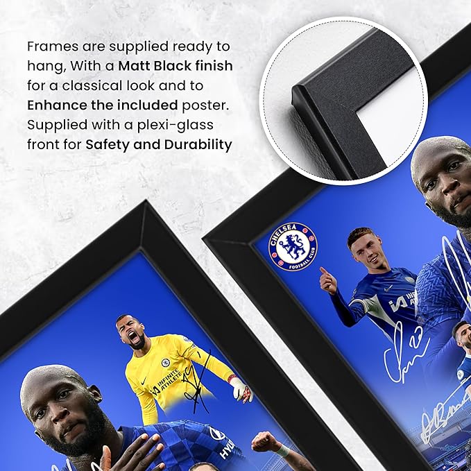 Chelsea Football Club 2024-25 Stars Merchandise Signed Poster Print- Limited Edition Autograph Football Fan Gift – Collectible Memorabilia, Premier League Season