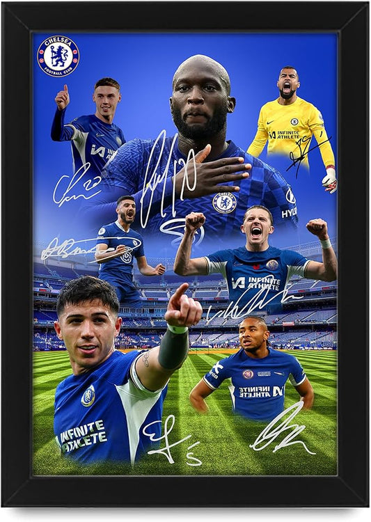 Chelsea Football Club 2024-25 Stars Merchandise Signed Poster Print- Limited Edition Autograph Football Fan Gift – Collectible Memorabilia, Premier League Season