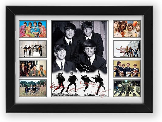 The Beatles Signed Poster Print- Limited Edition Autograph Fan Gift – Collectible Memorabilia Merchandise Autographed by Paul, John, George, & Ringo Starr