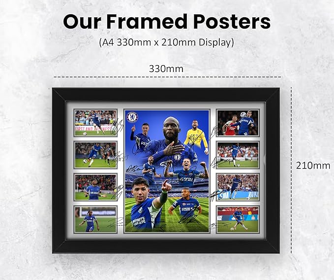 Chelsea FC 2024-25 Team Merchandise Signed Poster Print- Limited Edition Autograph Football Fan Gift – Collectible Memorabilia, Premier League Season