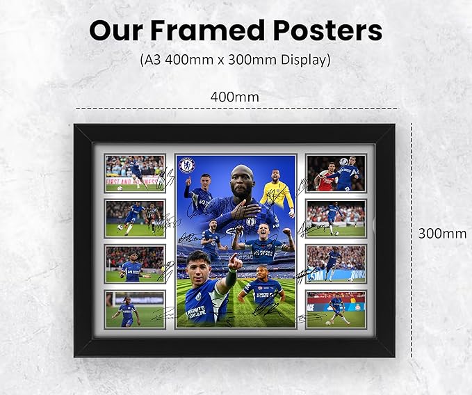 Chelsea FC 2024-25 Team Merchandise Signed Poster Print- Limited Edition Autograph Football Fan Gift – Collectible Memorabilia, Premier League Season
