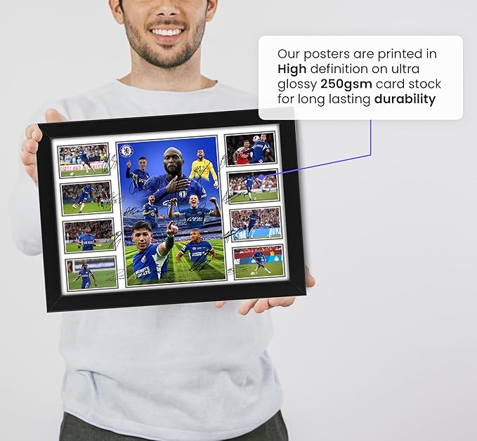 Chelsea FC 2024-25 Team Merchandise Signed Poster Print- Limited Edition Autograph Football Fan Gift – Collectible Memorabilia, Premier League Season