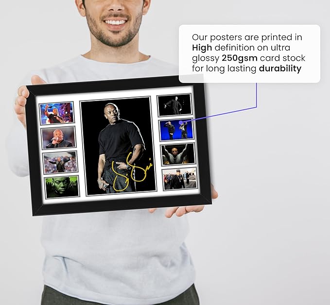 AllStarMedia Dr. Dre Musical Signed Print Poster - Iconic Rap Legend, Autographed Collectible Merchandise & Gifts