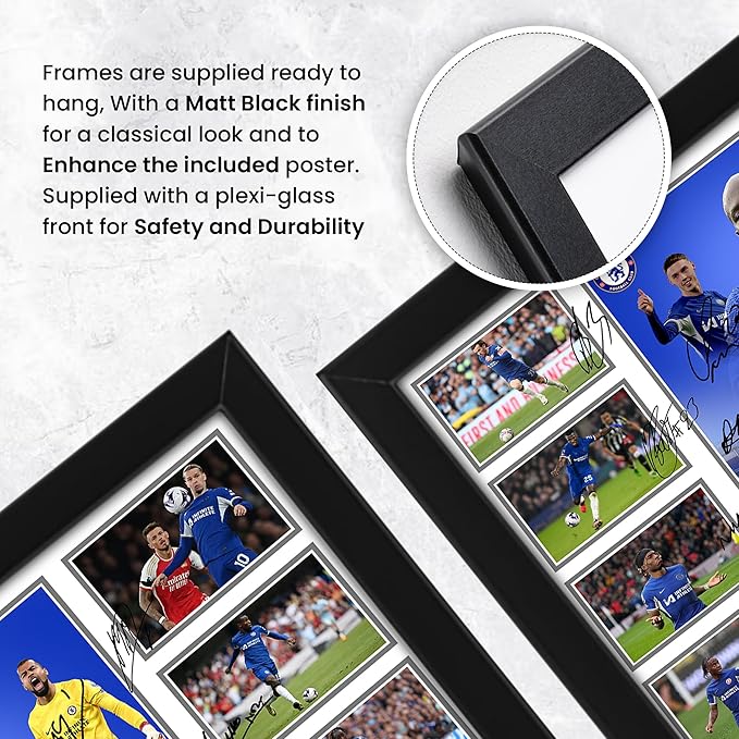 Chelsea FC 2024-25 Team Merchandise Signed Poster Print- Limited Edition Autograph Football Fan Gift – Collectible Memorabilia, Premier League Season