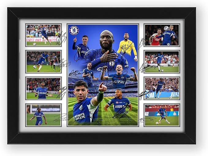 Chelsea FC 2024-25 Team Merchandise Signed Poster Print- Limited Edition Autograph Football Fan Gift – Collectible Memorabilia, Premier League Season